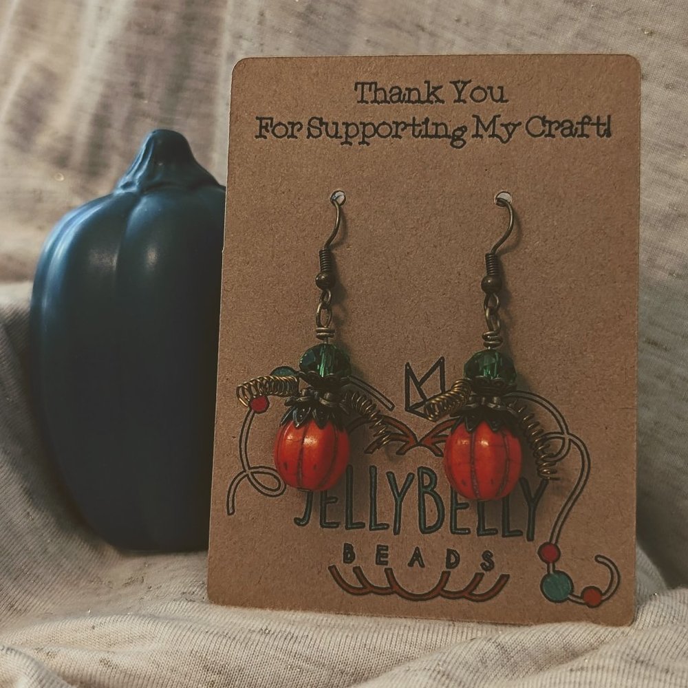 Harvest Moon Pumpkin Earrings